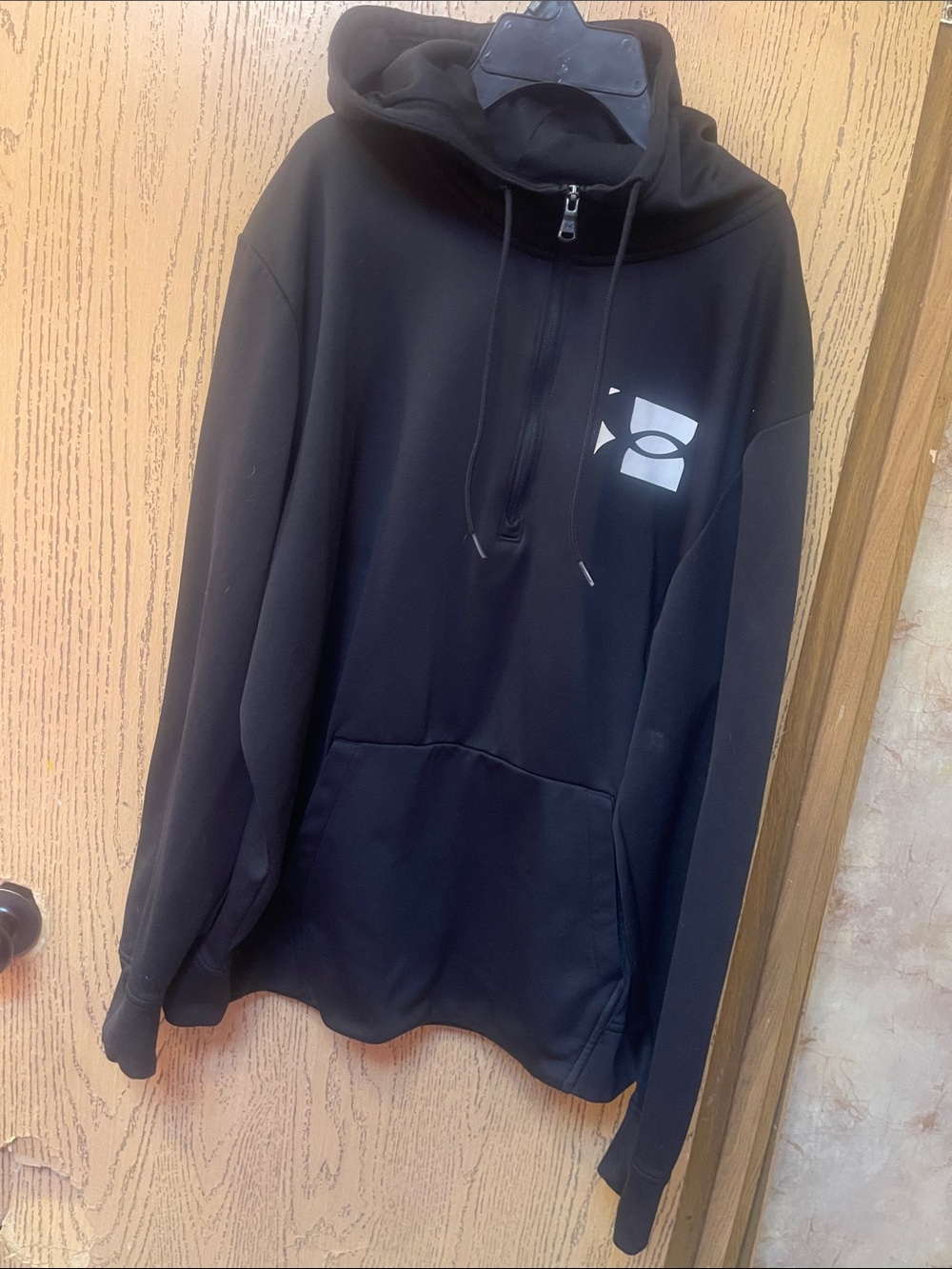 Under Armour Black Pullover Hoodie with Small White Logo